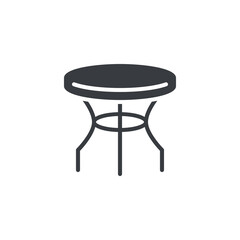Round outdoor table vector icon