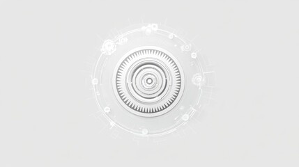 Abstract white circular mechanical system.