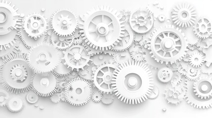 Abstract white gears background. (1)