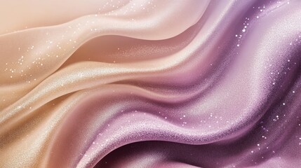 Obraz premium Ethereal Silk: This image presents a close-up view of flowing, shimmering silk fabric, its surface rippling with gentle waves and reflecting light.