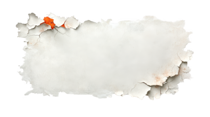 The paint on the wall is peeling off, revealing the original paint on the inside.