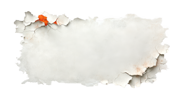 The paint on the wall is peeling off, revealing the original paint on the inside.