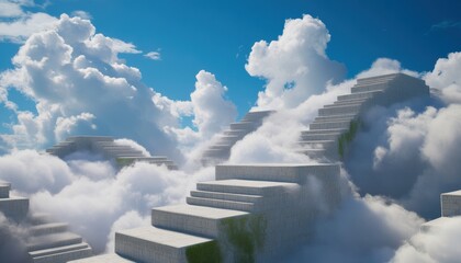 Navigating the towering maze of confusion stairs ascending to the clouds