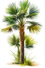 Fototapeta premium Tropical Palm Tree Illustration