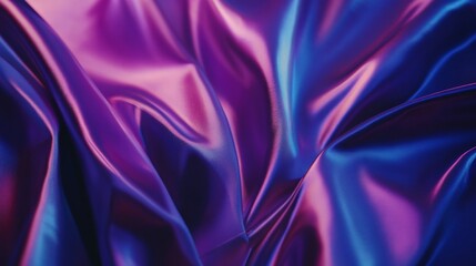Obraz premium Lustrous purple and blue silk fabric with smooth flowing texture, elegant and luxurious appearance. Fashion and textile design concept