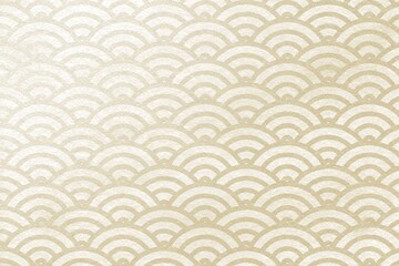 ベージュのグラデーションの和柄（青海波）