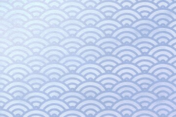 青のグラデーションの和柄（青海波柄）