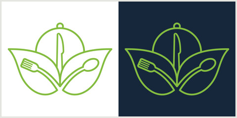 healthy food logo design, combination of food logos, vector icons, symbols.
