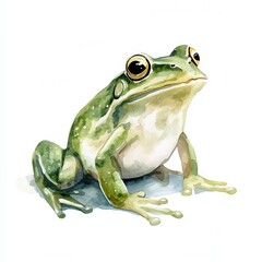 Obraz premium Watercolor Amphibian Portrait On White Background