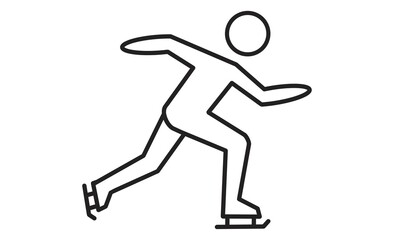 スピードスケートのアイコンイラスト
