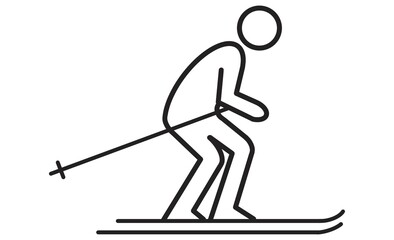 スキーをする人のアイコンイラスト