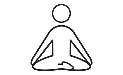 ヨガをする人のアイコンイラスト