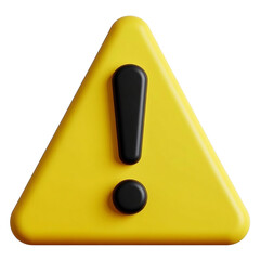 3d yellow warning triangle png image