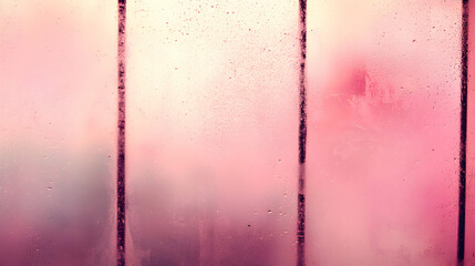 Abstract pink background with water droplets on glass, creating a dreamy, hazy effect. Perfect for design projects.