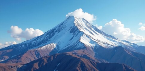 Cerro Toco's snow-covered peak with cloudless sky, mountain peaks, natural wonder