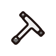 Skateboard multi-tool illustration icon.Simple vector outline, clipart for graphic design.