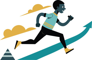 man running on the road of success A.eps