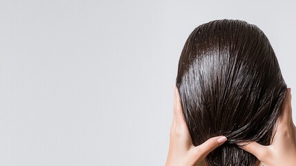 Fototapeta premium Woman's back of head, healthy hair, care, studio shot