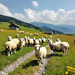 Obraz premium sheep in the mountains