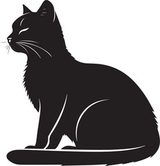 Fototapeta premium Black Cat Silhouette Collection – Elegant Feline 