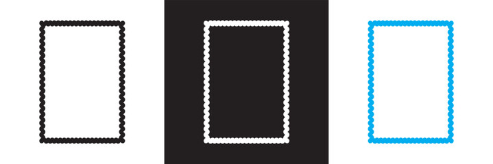 Squiggle frame, wavy border, abstract frame designs collection of hand drawn, decorative borders, black, blue and white frames. Isolated on white and black background. Vector illustration. EPS 10