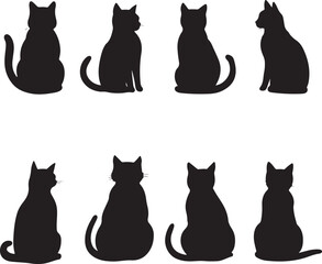 Black Cat Silhouette Collection &ndash; Elegant Feline 
