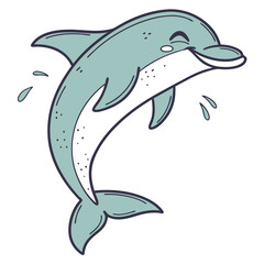 Naklejka premium dolphin flat vector illustration dolphin cartoon eps