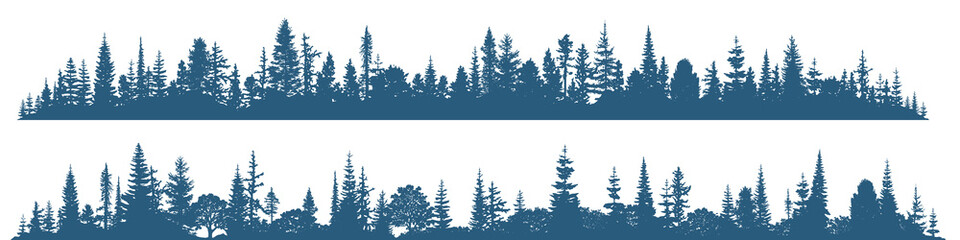 Silhouette of a forest, isolated on white background © Valerii