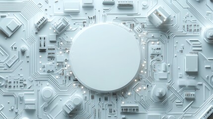 Obraz premium Abstract Circuit Board with Blank Circle.