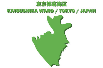 東京都葛飾区ベクターイラストマップ