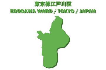 東京都江戸川区ベクターイラストマップ