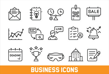 Business, Finance and Growth Icons Set