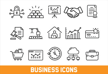 Business, Finance and Growth Icons Set