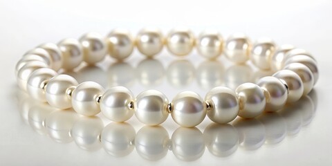 Obraz premium Close-up of pearl bracelet, jewelry, pearl beads, jewelry, pearl beads, accessory