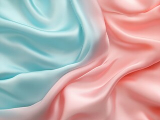 Obraz premium Silk's Soft Embrace: Gentle folds of vibrant silk fabric, the luxurious texture highlighted by a subtle play of light and shadow, evokes feelings of opulence and serenity