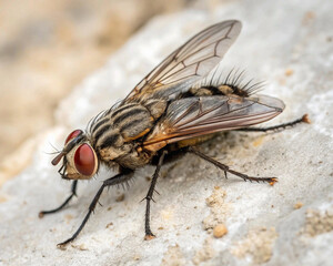 Dirty Common housefly viewed from up high, Musca domestica