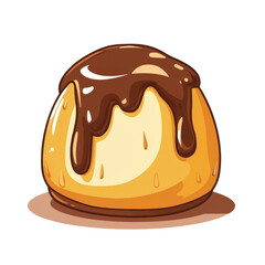 Flat style illustration of chocolate dripping, isolated on a white background. PNG