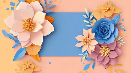Obraz premium 3D Paper Flowers with Pastel Colors
