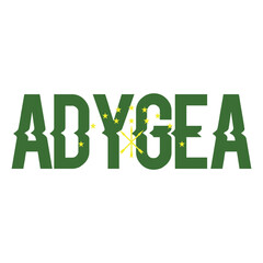 Flag of Republic of Adygea (Russian Federation, Russia) Circassian flag, Adyghe Republic 