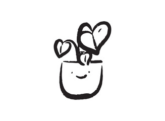Illustration of an Houseplant Cartoon Doodle