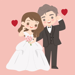 cute wedding couple expressing love