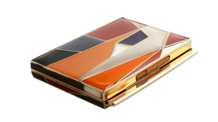 Unique Geometric Box on transparent background PNG.