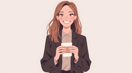 Confident and Poised Corporate Professional Enjoying Coffee Break