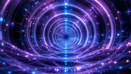 Obraz premium Dimensional Echoes Abstract Background With Circles
