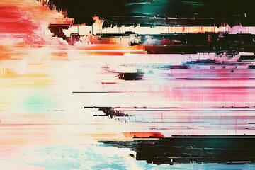 Abstract Digital Art with Glitch Effect
