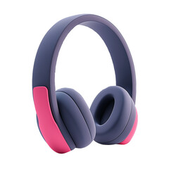 3d icon headphones isolated on transparent white background, png.