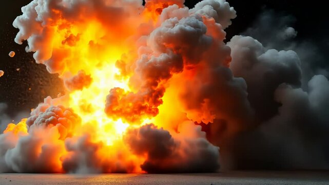 Massive Fire Explosion Stock Footage Dramatic 4K