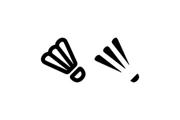 Shuttlecock icons in solid and outline style Vector