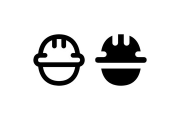 Construction worker icons in solid and outline style Vector