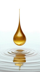 drop of gold liquid, oil, honey, water, 300dpi, 3d